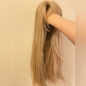 Long blonde wigs with bangs